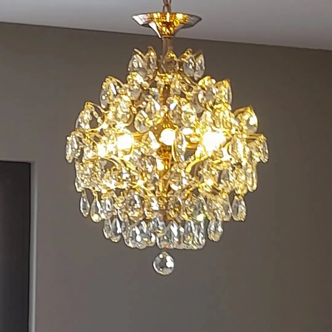 Lustre cristal dourado